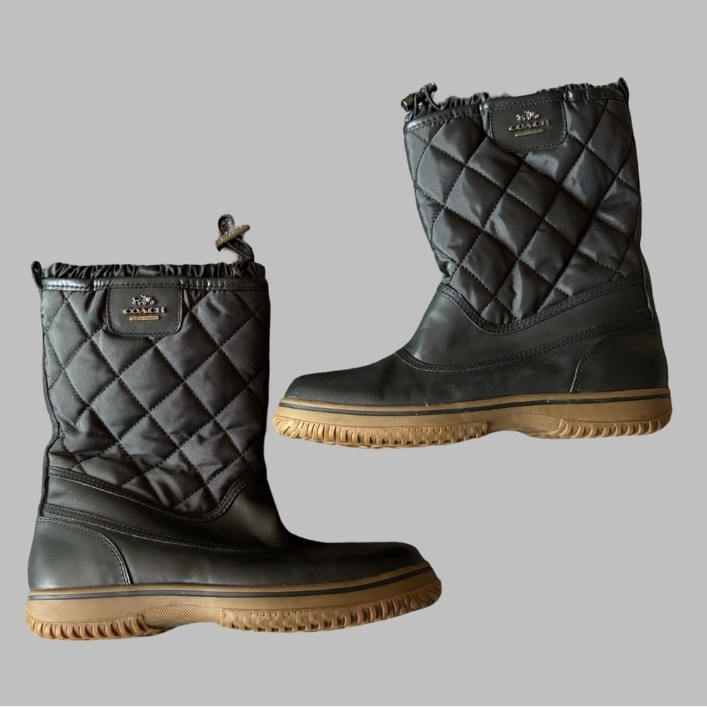 COACH Samara Black Quilted Cold Weather Boots